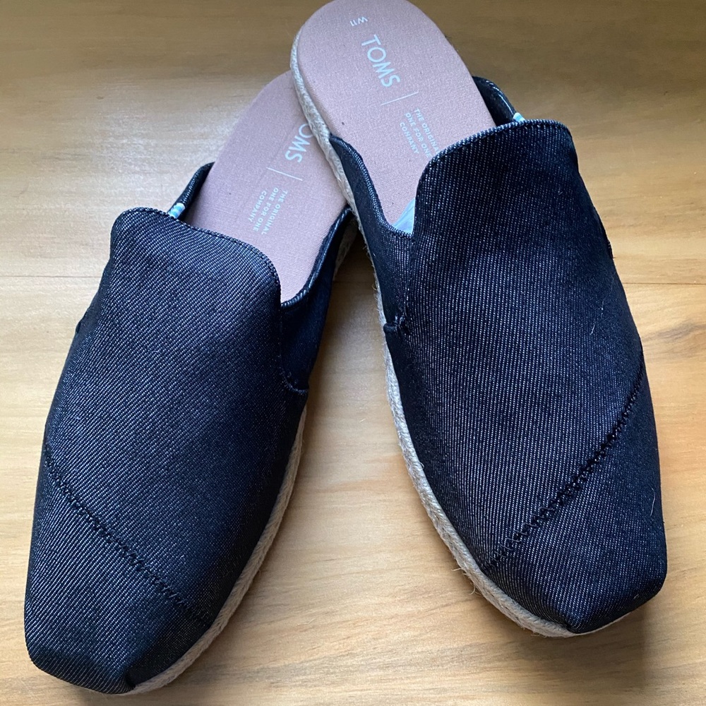 Brand New Toms Nova Espadrille Black Heavy Denim